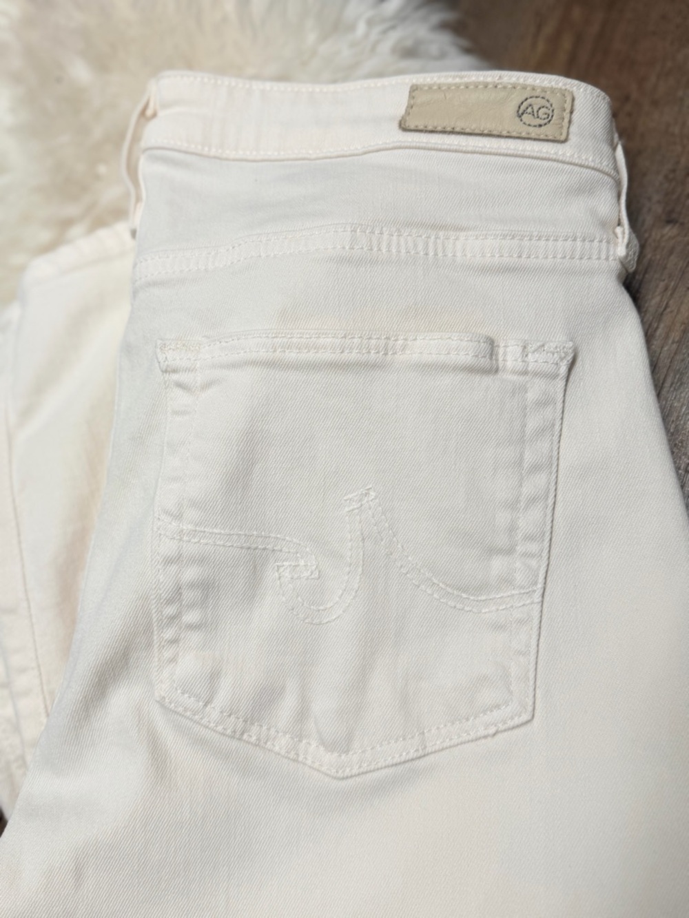 AG women’s Farrah Ankle Seamless Off-White high rise skinny Jeans size 28 - Picture 14 of 14